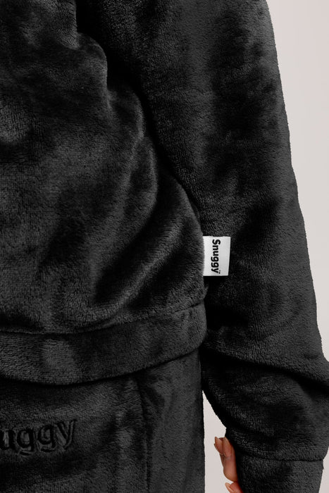 Black Snuggy Fleece Hoodie