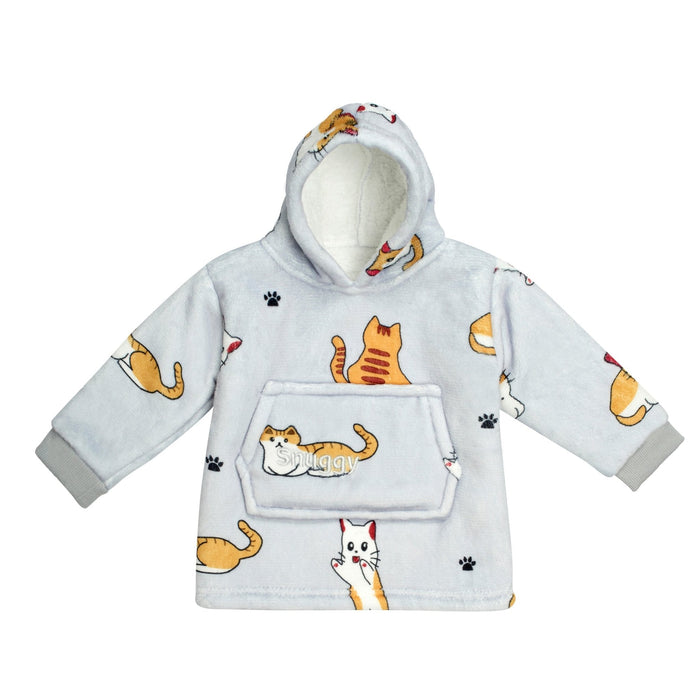 Cats Printed Mini Fleece Hooded Blanket (0-4 Years)