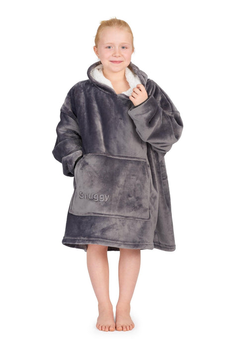 Grey Kids Hooded Blanket