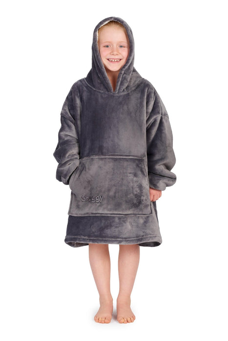 Grey Kids Hooded Blanket