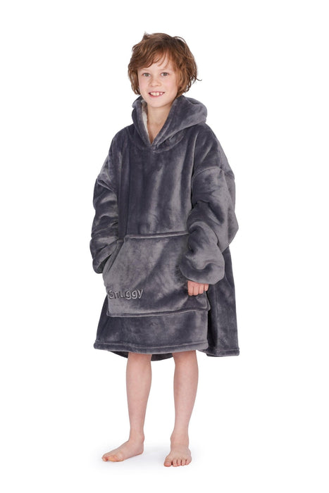 Grey Kids Hooded Blanket