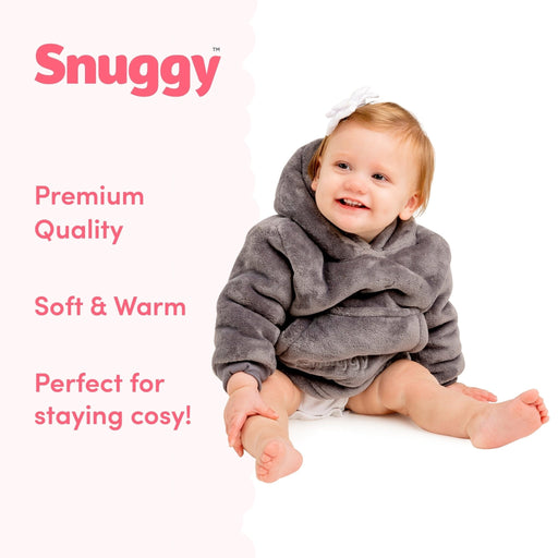 Grey Mini Fleece Hooded Blanket (0-4 Years)