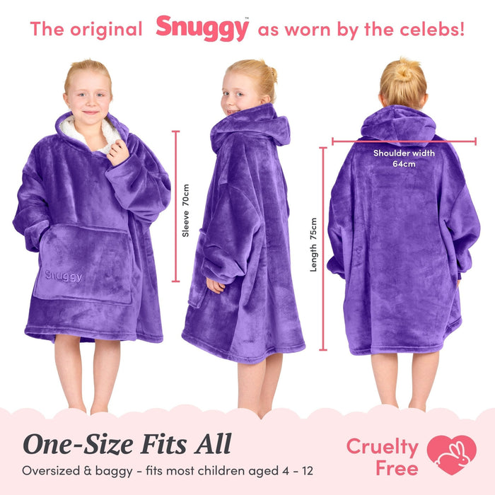 Kids Purple Hooded Blanket