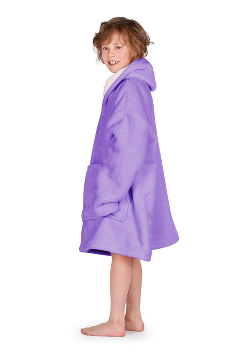 Kids Purple Hooded Blanket