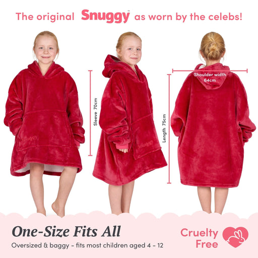 Kids Red Hooded Blanket