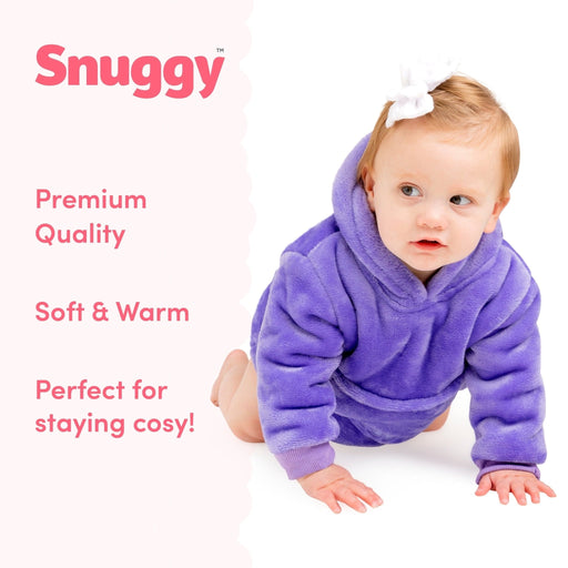 Purple Mini Fleece Hoodie Blanket (0-4 Years)