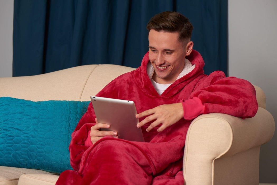 Red Adult Hooded Blanket