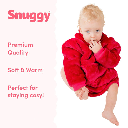 Red Mini Fleece Hoodie Blanket (0-4 Years)