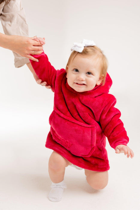 Red Mini Fleece Hoodie Blanket (0-4 Years)