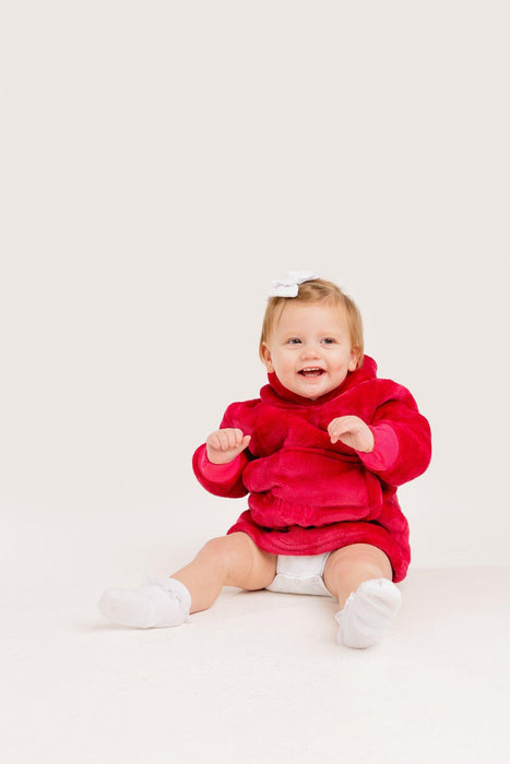 Red Mini Fleece Hoodie Blanket (0-4 Years)