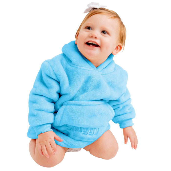 Sky Blue Mini Fleece Hoodie Blanket 0 4 Years