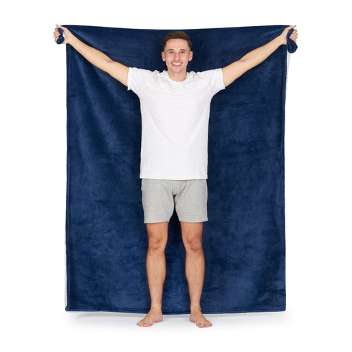 Snuggy Sherpa Fleece Blanket in Navy