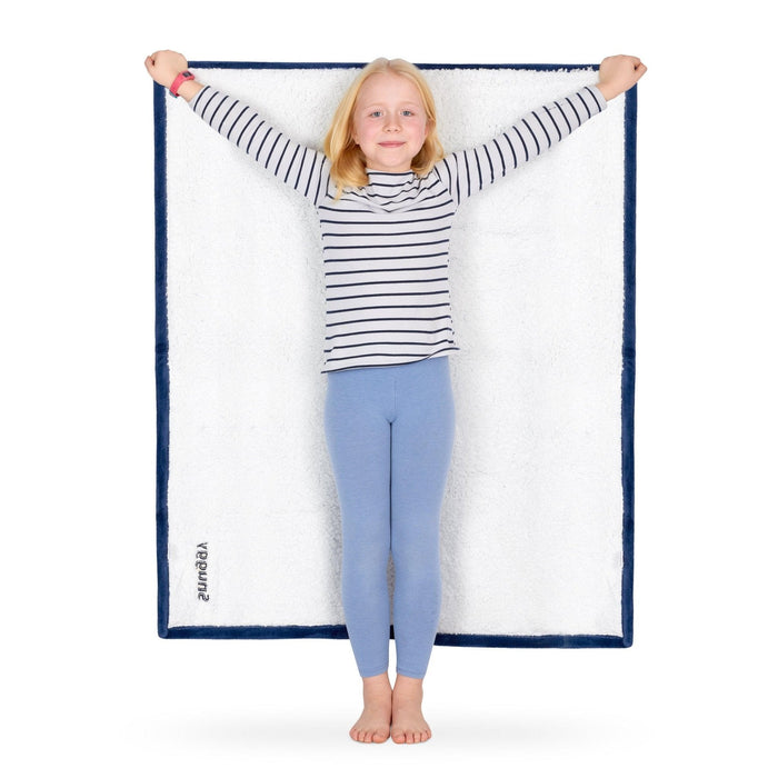 Snuggy Sherpa Fleece Blanket in Navy